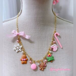 22k Gold Plated Gingerbread Land Charm Necklace